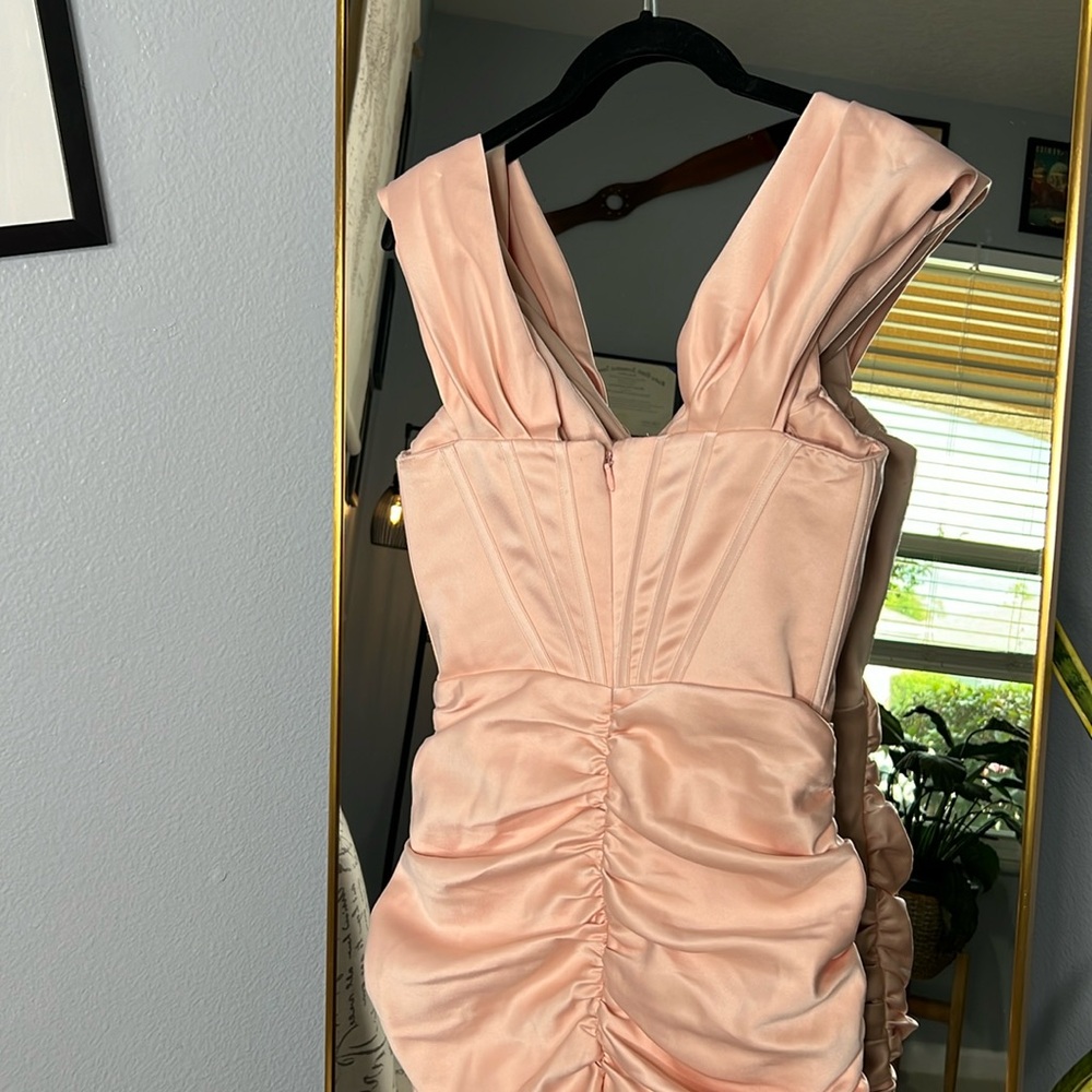 House of CB ‘Coraline’ Blush Satin Corset Dress NWOT - Picture 13 of 15